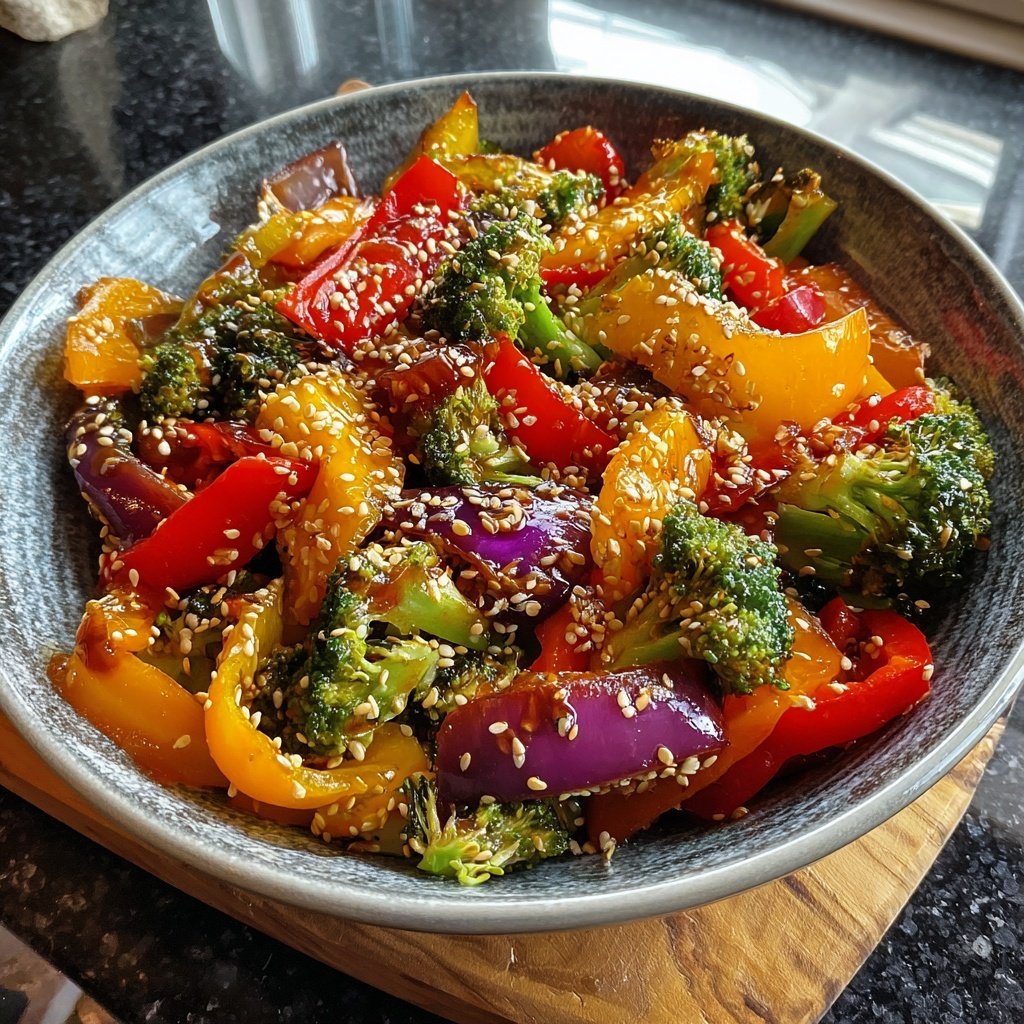 Asiatische Gemüsepfanne mit Sesam