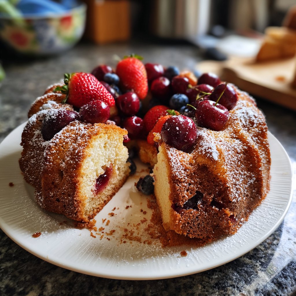 Blechkuchen mit Früchten der Saison
