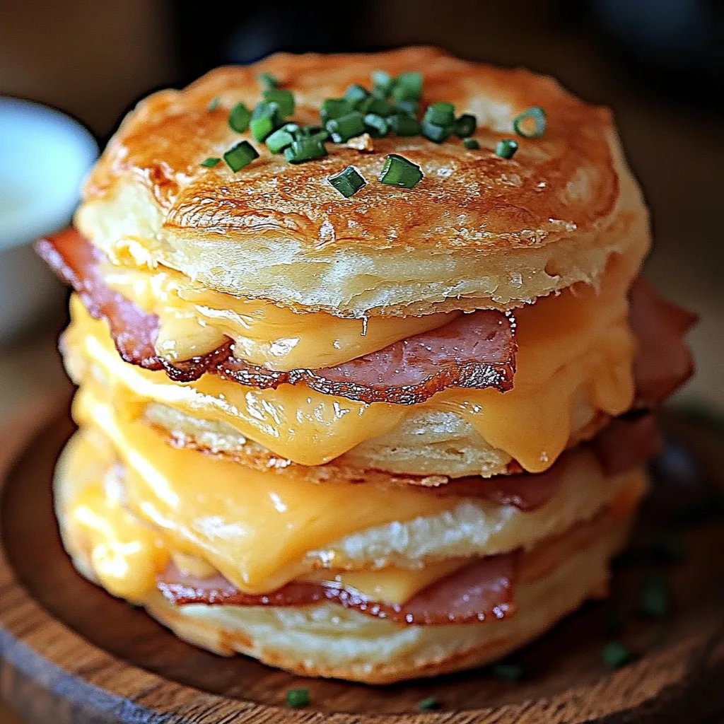 Ham and Cheese Butter Swim Biscuits