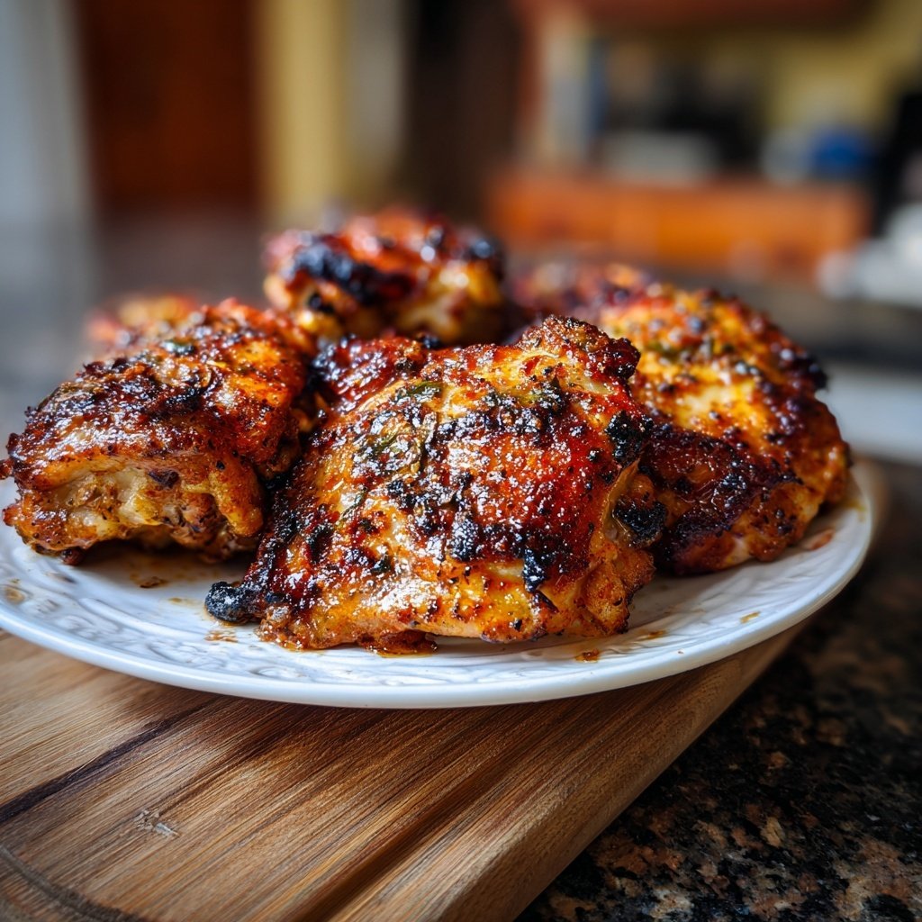 Gegrillte Hähnchenschenkel Mit Paprika Marinade