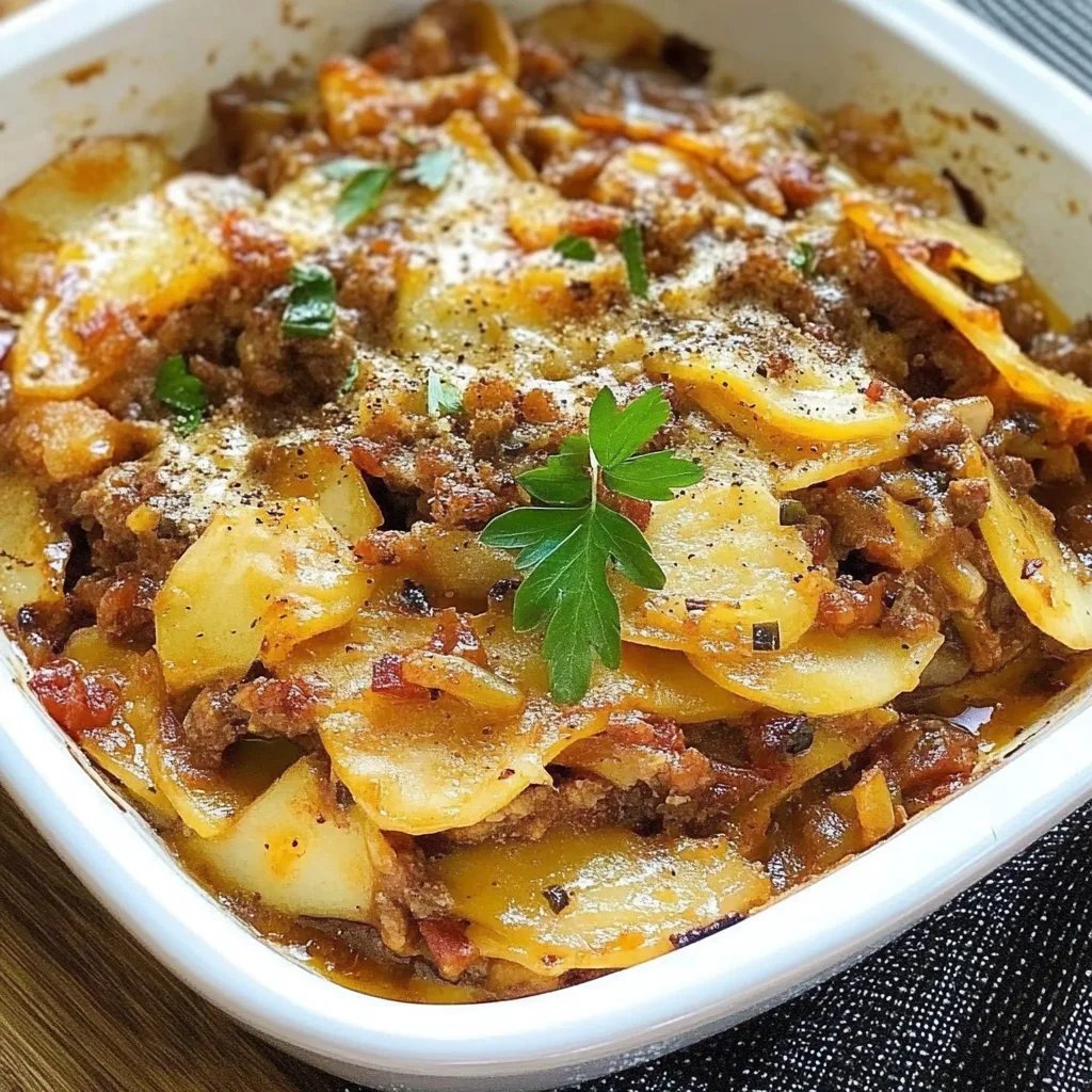 Einfacher Kartoffelauflauf mit Hackfleisch