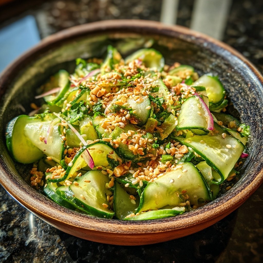 Asia-Gurkensalat mit Sesam