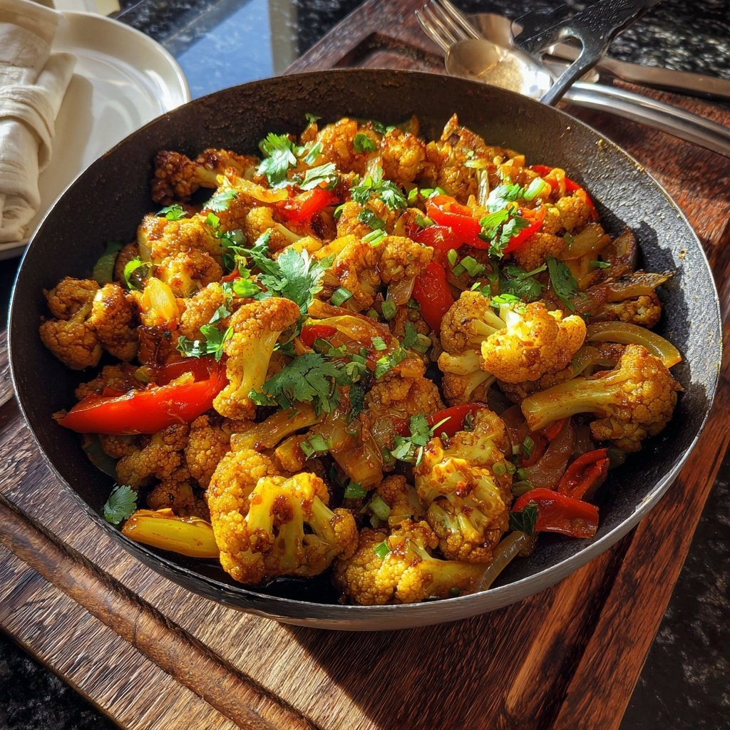 Blumenkohl Pfanne Mit Curry Gewürz