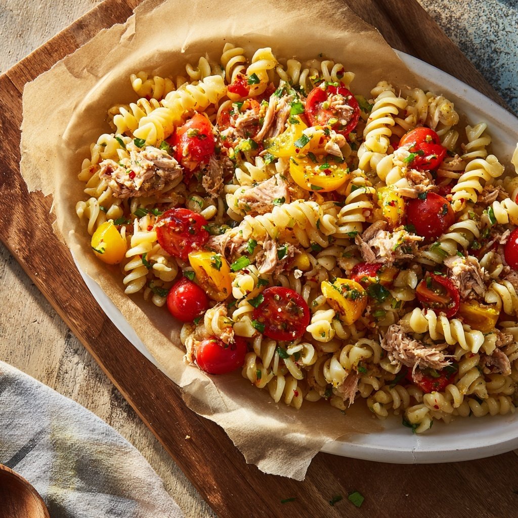 Mediterraner Nudelsalat Mit Thunfisch