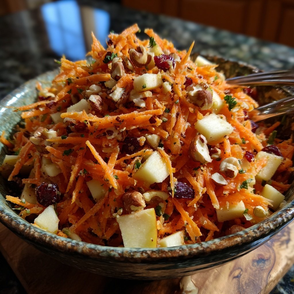 Karotten Salat Mit Apfel Und Nüssen