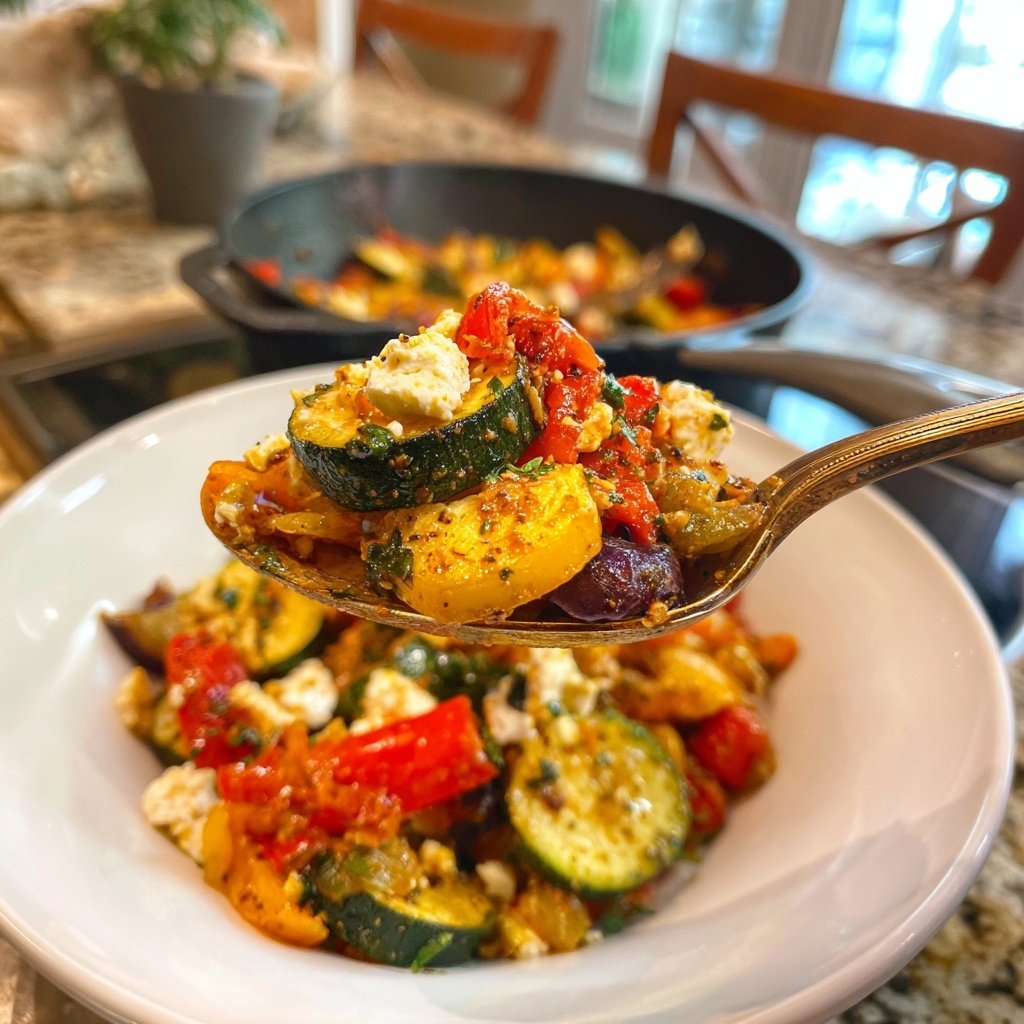 Gesund & Leicht Mediterrane Gemüsepfanne mit Feta