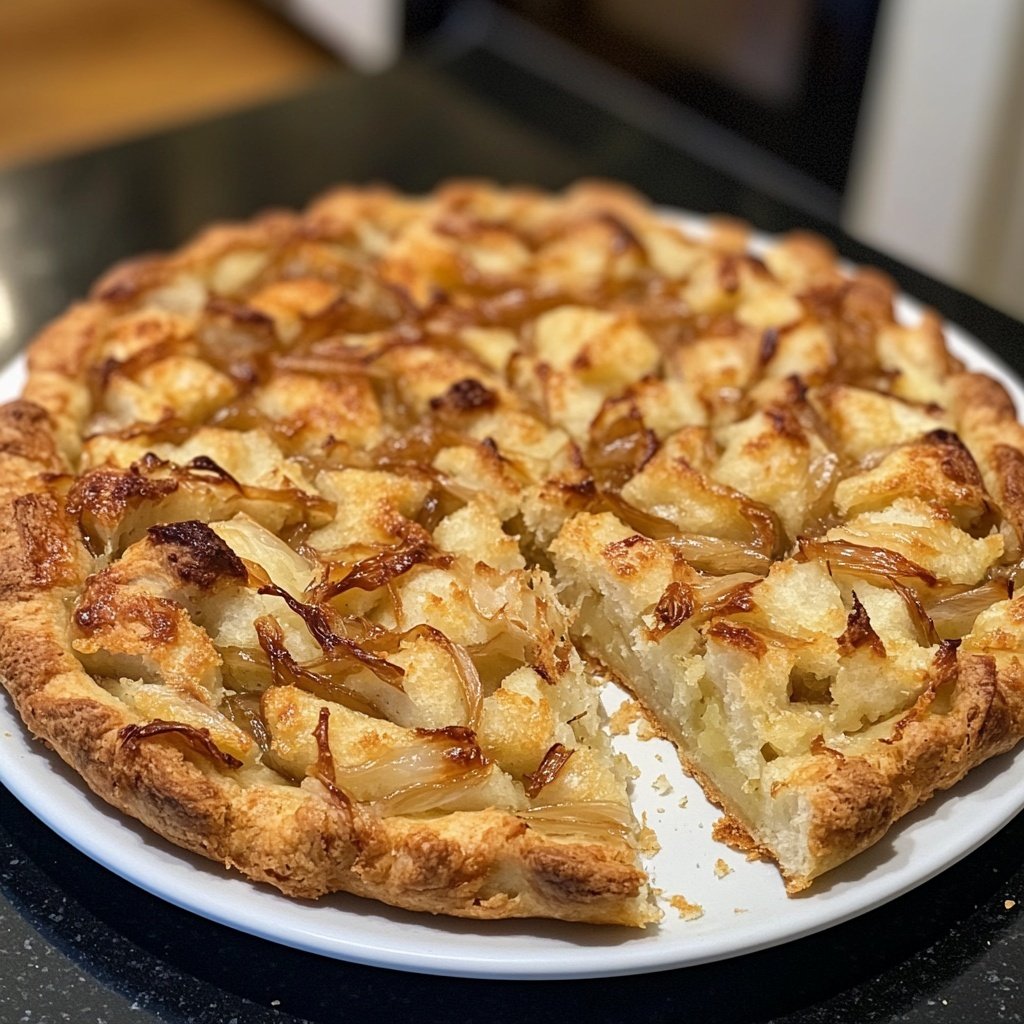 Kartelstampf mit karamellisierten Zwiebeln