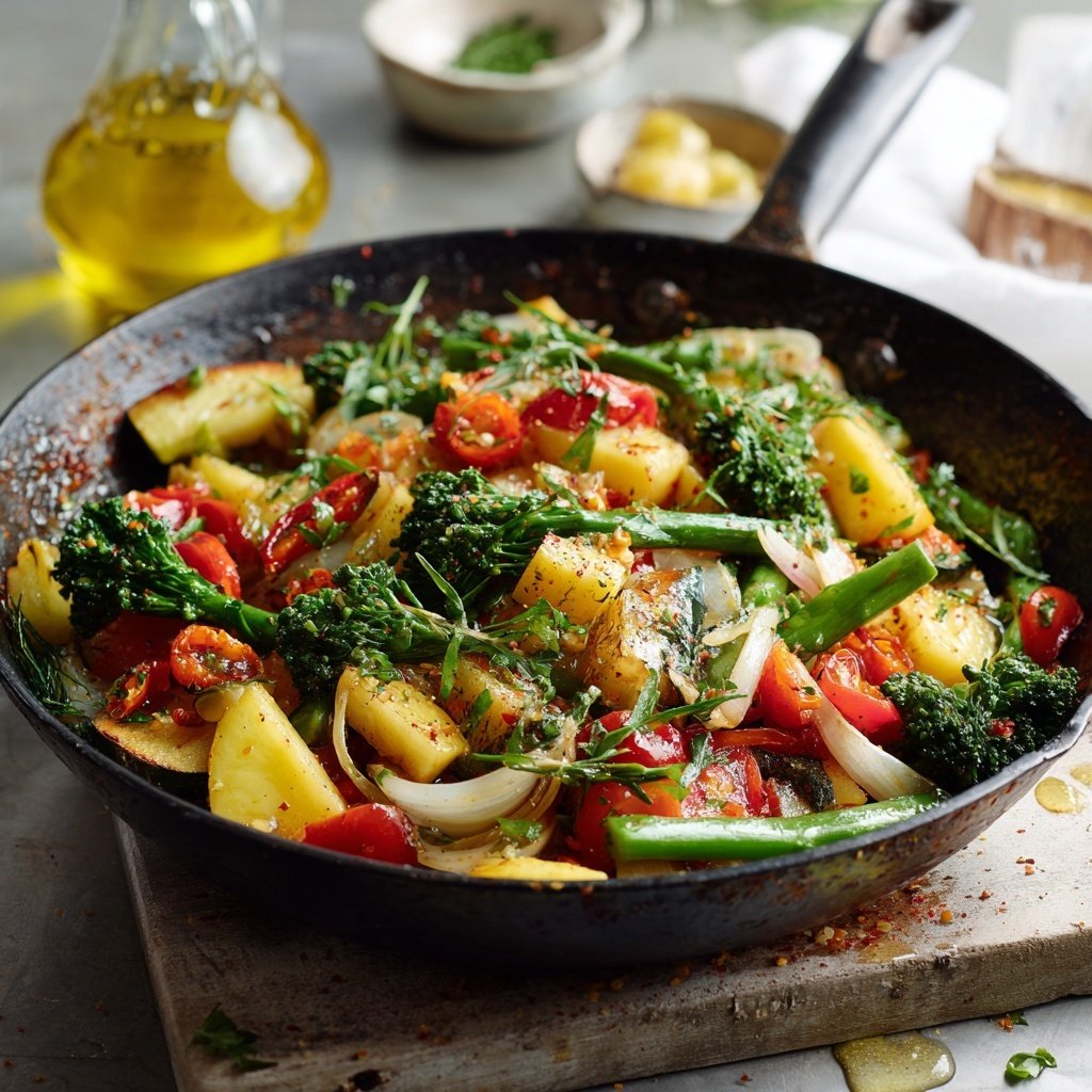 Kalorienarme Mittagspfanne