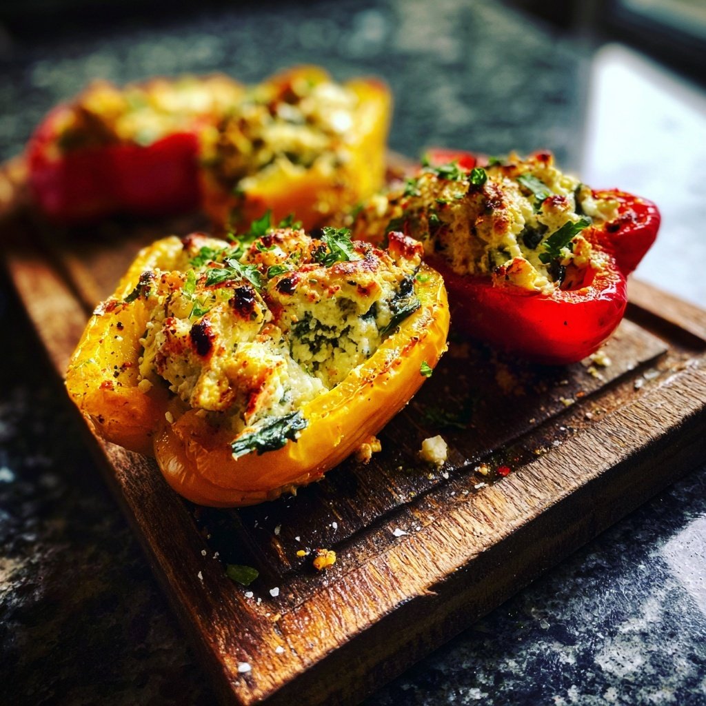Gegrillte Paprika Mit Feta Füllung