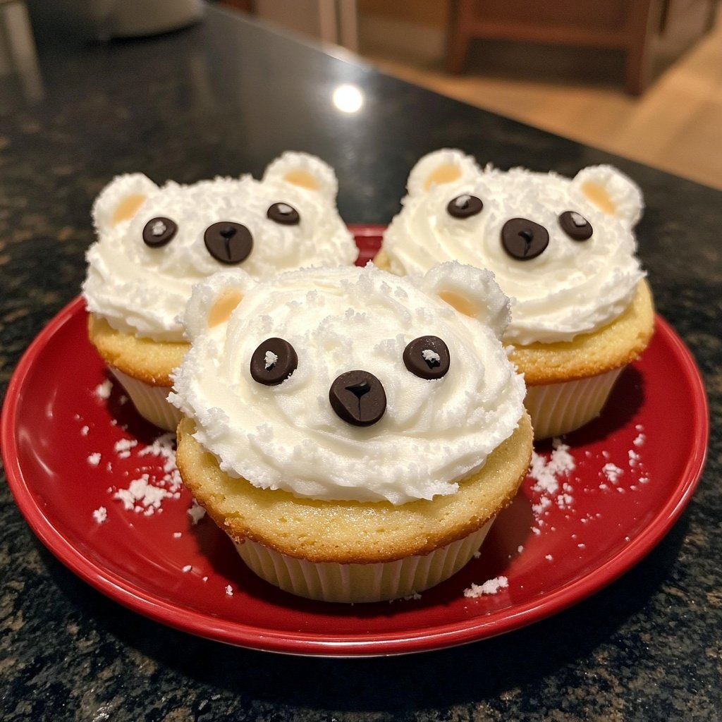 Weihnachts Polar Weißbär Cupcakes
