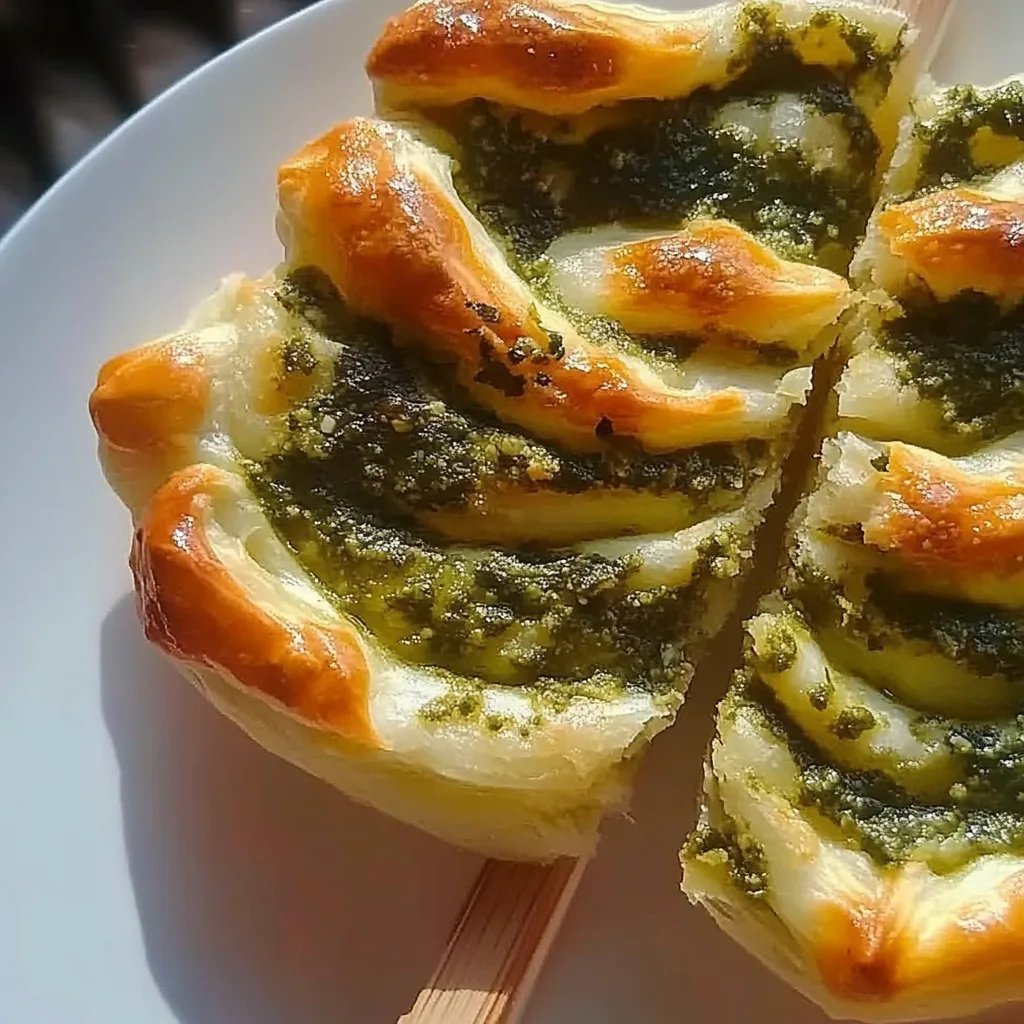 Basilikumpesto-Käse-Blätterteig-Weihnachtsbaum