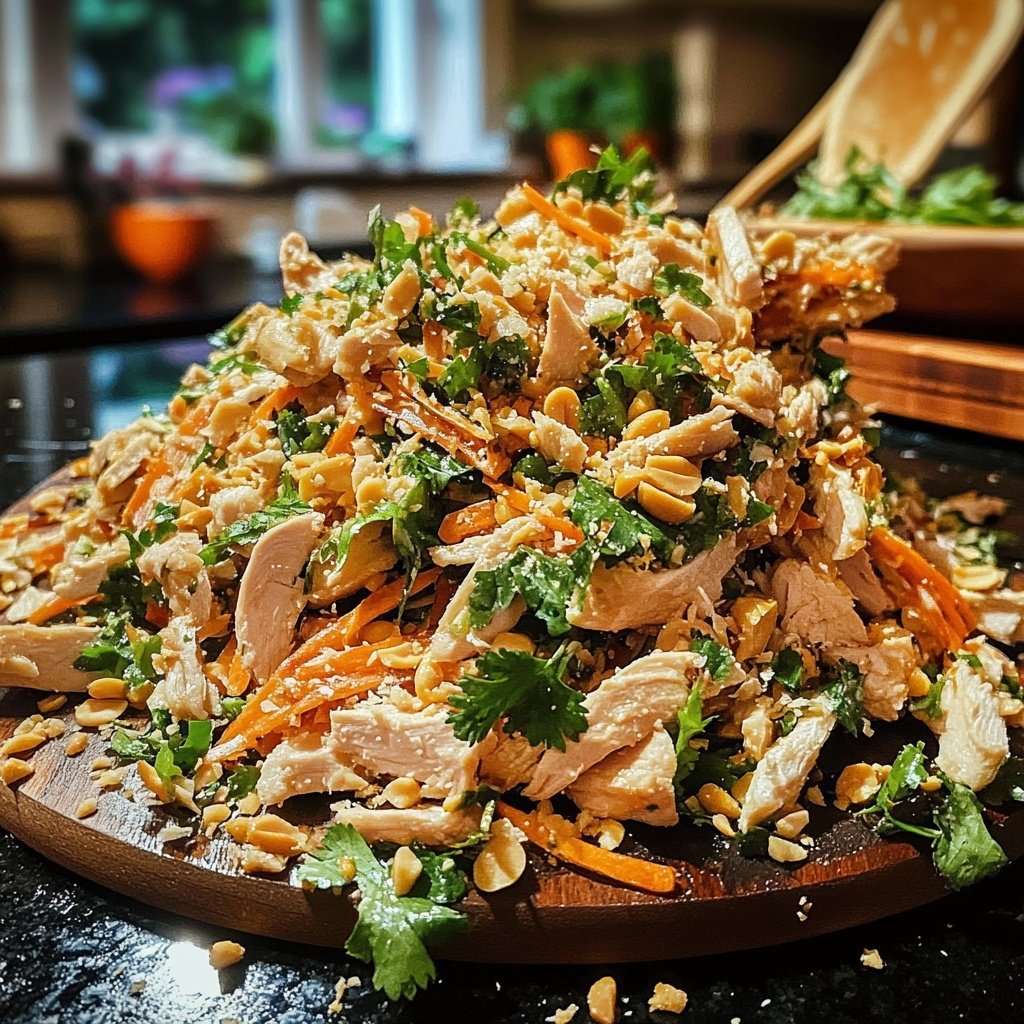 Thai Erdnuss Hähnchen Salat