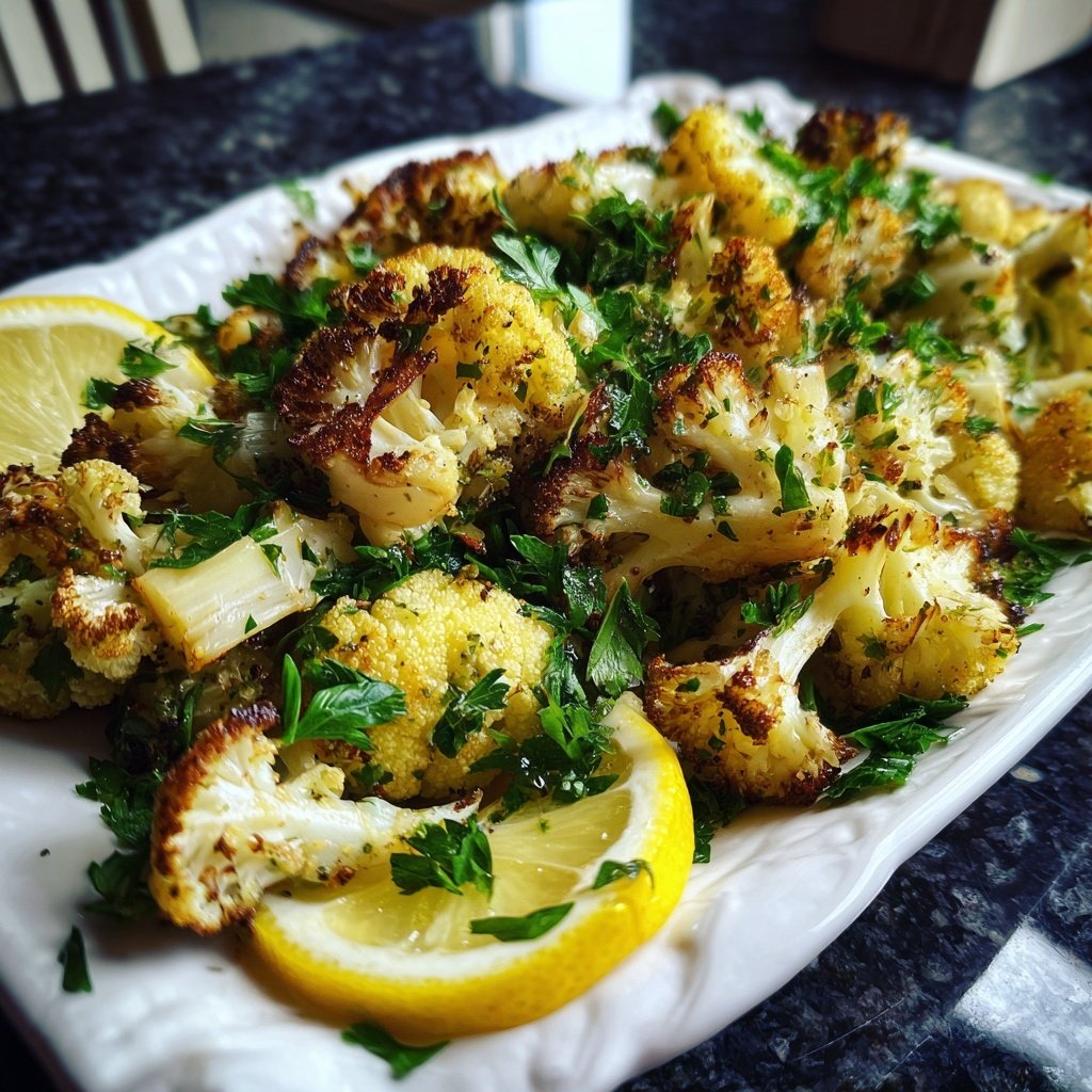 Blumenkohl mit Petersilie und Zitrone